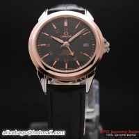 OMEGA DE VILLE Automatic Chronometer Red Gold on Black Leather Strap OM77213