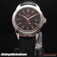 OMEGA DE VILLE Automatic Chronometer Steel on Black Leather Strap OM77205