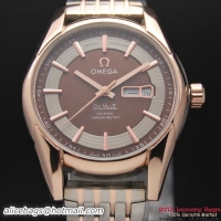 OMEGA DE VILLE HOUR VISION ANNUAL CALENDAR Red Gold on Steel Strap OM77126