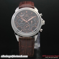 OMEGA DE VILLE CO-AXIAL CHRONOSCOPE Steel on Brown Leather Strap OM77408