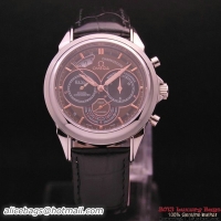 OMEGA DE VILLE CO-AXIAL CHRONOSCOPE Steel on Black Leather Strap OM77405