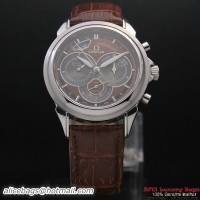 OMEGA DE VILLE CO-AXIAL CHRONOSCOPE Steel on Brown Leather Strap OM77406