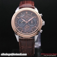 OMEGA DE VILLE CO-AXIAL CHRONOSCOPE Red Gold on Brown Leather Strap OM77420