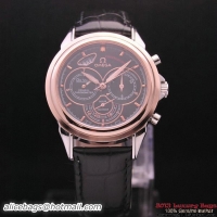 OMEGA DE VILLE CO-AXIAL CHRONOSCOPE Red Gold on Black Leather Strap OM77423