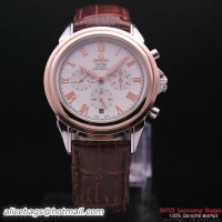 OMEGA DE VILLE CO-AXIAL Chronometer Red Gold on Brown Leather Strap OM77501