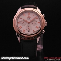 OMEGA DE VILLE CO-AXIAL Chronometer Red Gold on Black Leather Strap OM77502