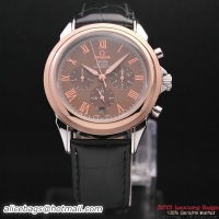 OMEGA DE VILLE CO-AXIAL Chronometer Red Gold on Black Leather Strap OM77504