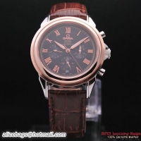 OMEGA DE VILLE CO-AXIAL Chronometer Red Gold on Brown Leather Strap OM77505