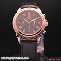 OMEGA DE VILLE CO-AXIAL Chronometer Red Gold on Black Leather Strap OM77506