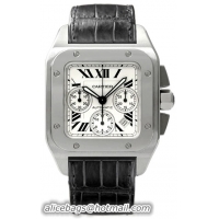 Cartier Santos 100 Fashionable Mens Automatic Chronograph Wristwatch-W20090X8