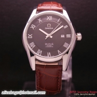 OMEGA DE VILLE Co-AXIAL CHRONOMETER Steel on Brown Leather Strap OM77007