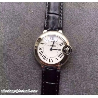 Perfect Cartier Ballon Bleu De Watch With Crocodile Pattern Belt Black