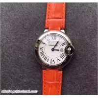 Discount Fashion Cartier Ballon Bleu De Watch With Crocodile Pattern Belt Orange