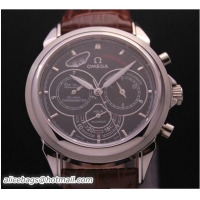 Big Discount OMEGA DE VILLE CO-AXIAL CHRONOSCOPE Steel on Brown Leather Strap OM77410