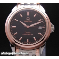 Big Enough OMEGA DE VILLE Chronometer Red Gold on Steel Strap OM77318