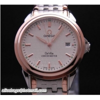 Luxury Discount OMEGA DE VILLE Chronometer Red Gold on Steel Strap OM77317