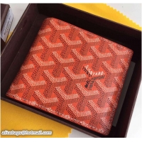 New Stylish Goyard Short 6 Card Slots Billfold Wallet 020085 Orange