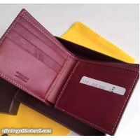 Top Quality Goyard Short 6 Card Slots Billfold Wallet 020085 Burgundy