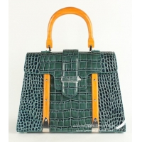 New Product 2014 Goyard Saigon Crocodile Veins Leather Tote Bag 8962 Green