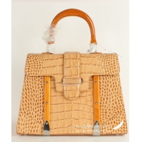 New Cheap Goyard Saigon Crocodile Veins Leather Tote Bag 8962 Apricot