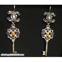 Sumptuous Chanel CC Key Earrings 31405 Blue