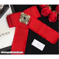 Hot Style Gucci Web Grosgrain Bow Brooch 460828 Red 2018