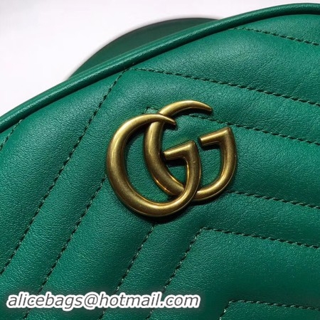 New Design Gucci GG Marmont Quilted Leather Bag 476434 Green