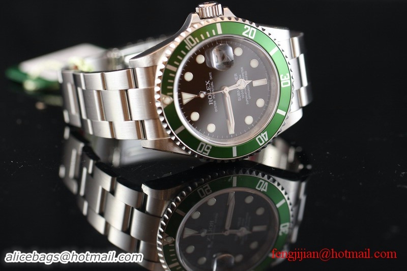 Rolex Stainless steel black dial Green Bezel Oyster Perpetual Date SUBMARINER unworn Gents wrist watch 16610LV-93250