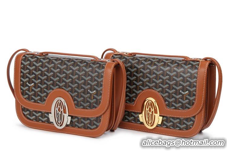 Grade Discount Goyard Messenger Bag With G Letter 8967 Black And Tan