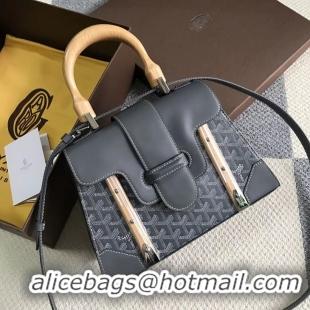 Free Shipping Goyard Original Saigon Tote Bag With Strap PM 8942 Dark Grey