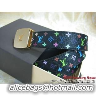 Louis Vuitton Monogram Multicolore Reversible Belt M6890U Black