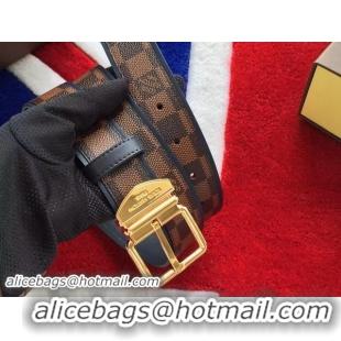 Luxury Cheap Louis Vuitton Damier Ebene Canvas Belt LV2278