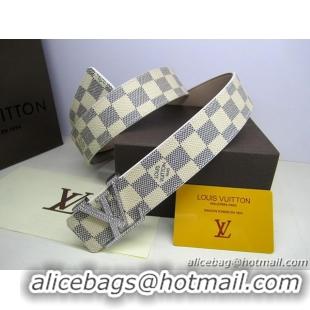 Louis Vuitton Damier Azur Canvas Belt LV050 Silver