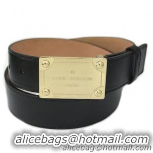 Louis Vuitton Belts 6978 Leather Black