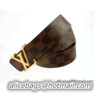 Louis Vuitton Damier Ebene Canvas Belt LV07 Gold