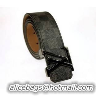 Louis Vuitton Damier Graphite Canvas Belt LV067 Black