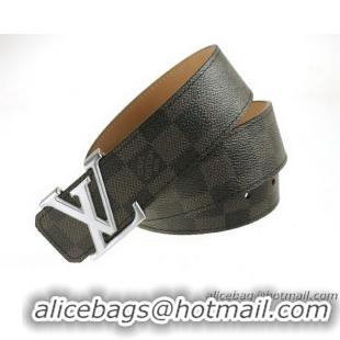 Louis Vuitton Damier Graphite Canvas Belt LV067 Silver