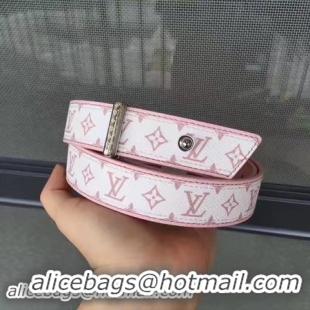 Charming Louis Vuitton 30mm Pink Belt M9306 Silver