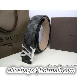 Louis Vuitton Damier Graphite Canvas Belt LV050 Silver