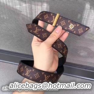 Discount Louis Vuitton 30mm Brown Belt M9306 Gold