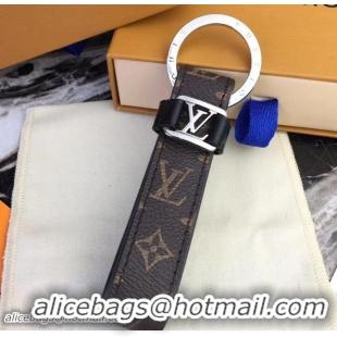 Luxury Louis Vuitton LV Dragonne Key Holder Monogram Canvas Brown/Silver 825019