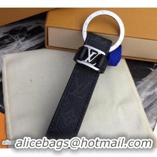 Charming Louis Vuitton LV Dragonne Key Holder Monogram Eclipse Canvas/Silver 825020