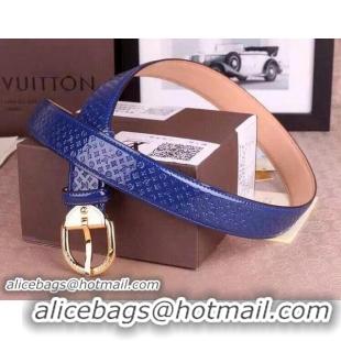 Classic Hot Louis Vuitton Monogram Vernis Belt LV4768 Blue