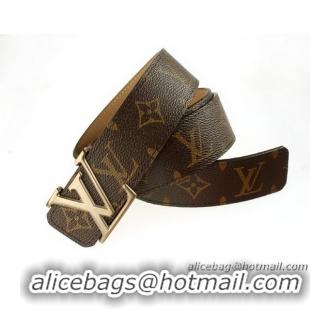 Louis Vuitton Monogram Canvas Belt LV07 Shiny Gold