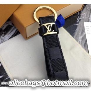 Top Design Louis Vuitton LV Dragonne Key Holder Damier Infini Leather Black/Gold 825016