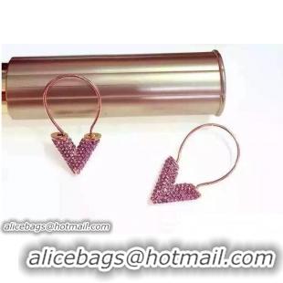 Shop Louis Vuitton Essential V Strass Earrings Pink Gold J61511