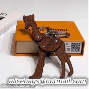 Crafted Louis Vuitton Savane Giraffe Bag Charm and Key Holder MP2300 Brown 2018