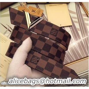 Sophisticated Louis Vuitton Width 3.5cm Damier Ebene Canvas Essentia V V61408