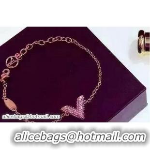 Most Popular Louis Vuitton Essential V Strass Bracelet Pink Gold J61514