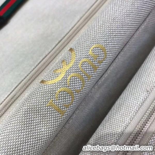 New Style Gucci Sylvie Striped Trim Logo Luggage 122201 Blue 2018